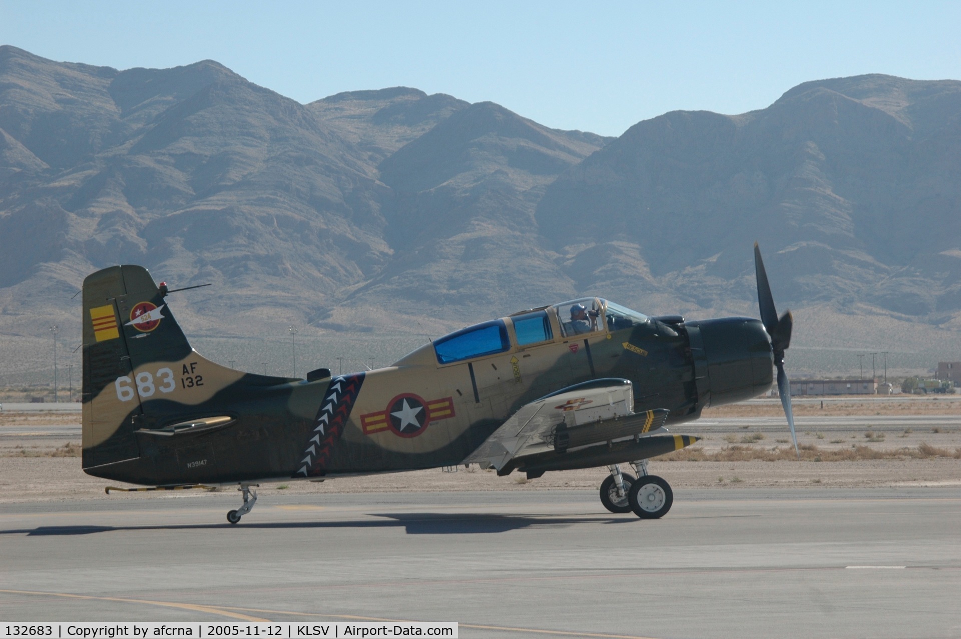 132683, Douglas AD-5 (A-1E) Skyraider C/N 9540, At Aviation Nation 2005