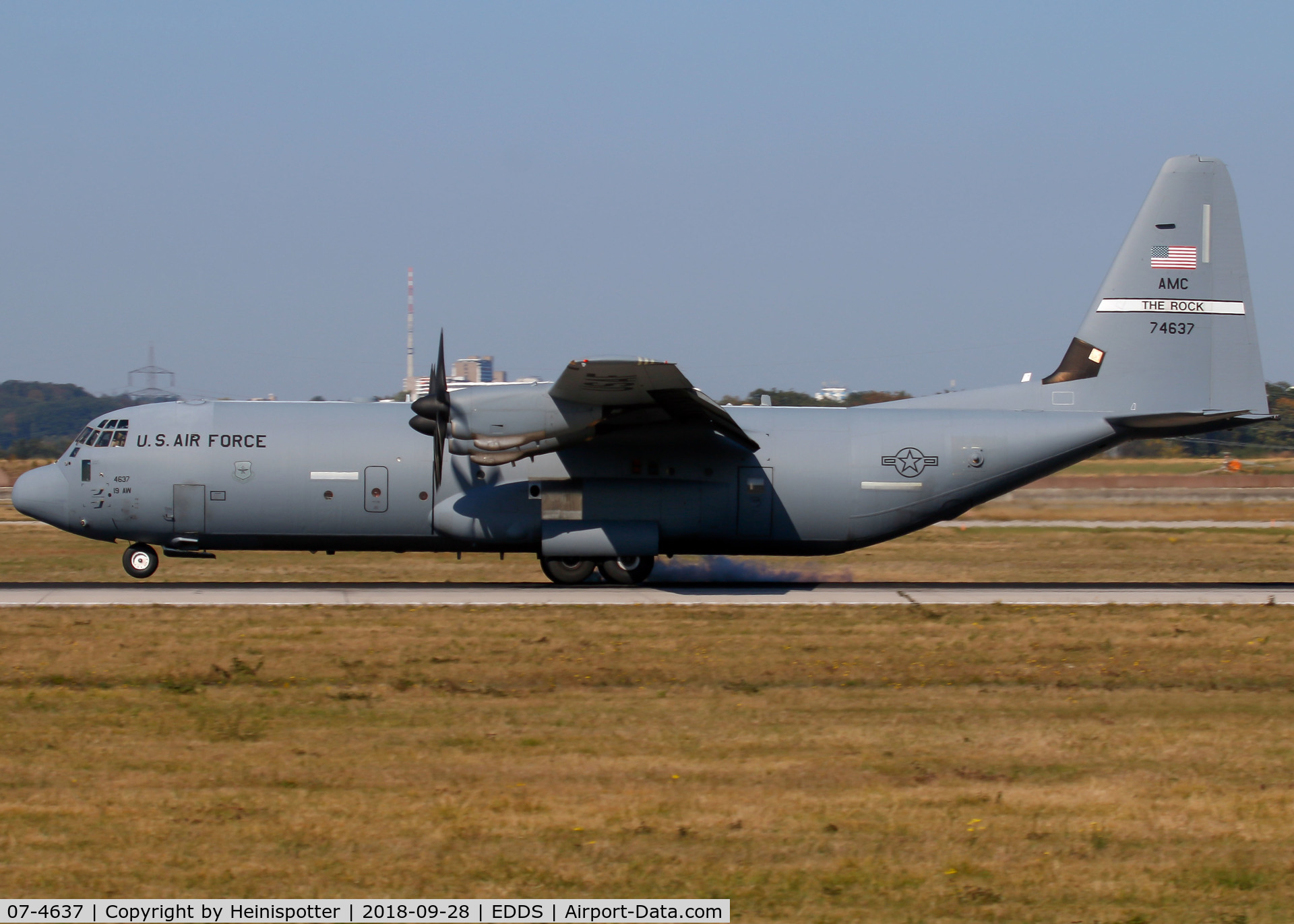 07-4637, 2007 Lockheed C-130J-30 Super Hercules C/N 382-5597, 07-4637 at Stuttgart Airport.