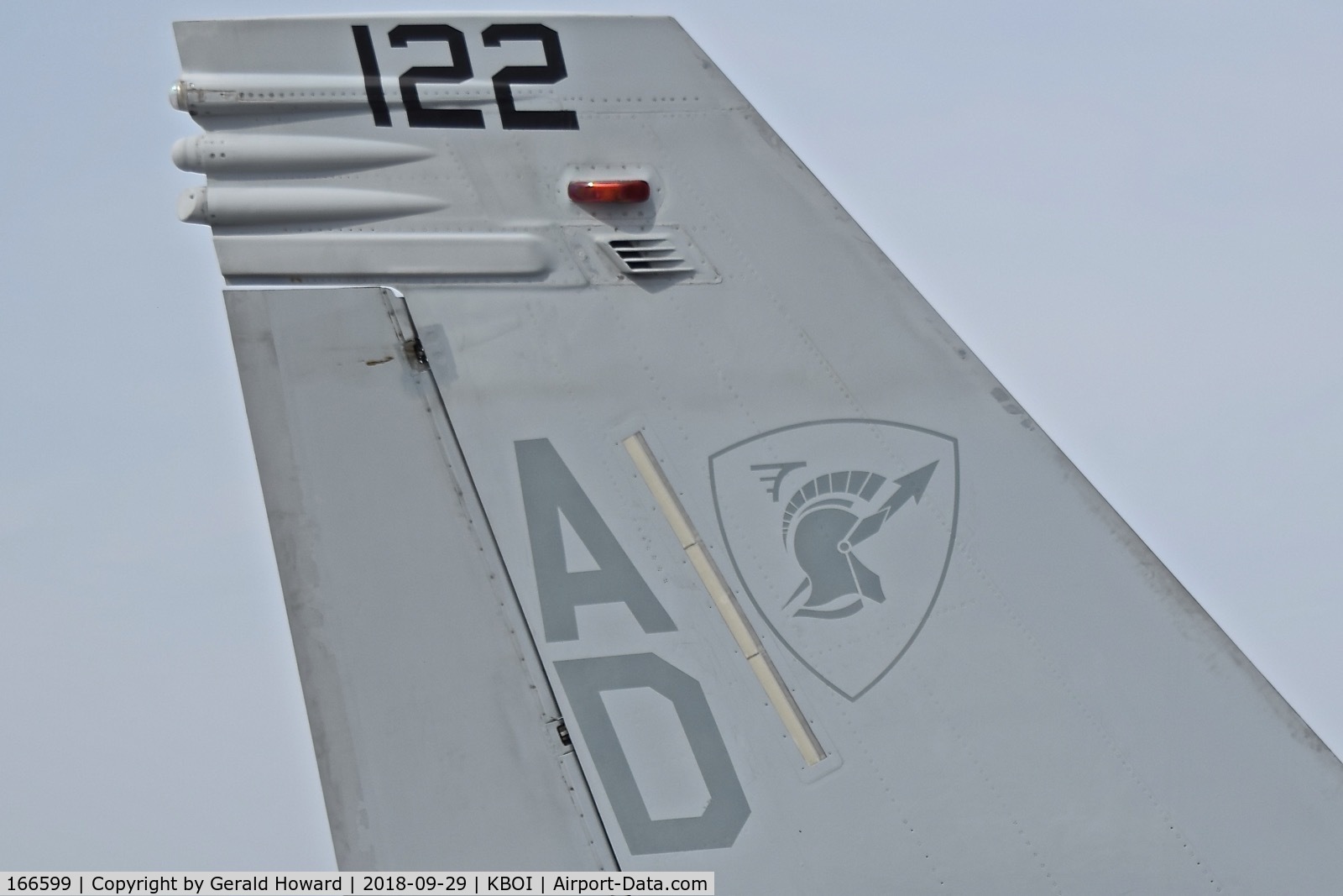 166599, Boeing F/A-18E Super Hornet C/N E095, Parked on the north GA ramp.  VFA-106 