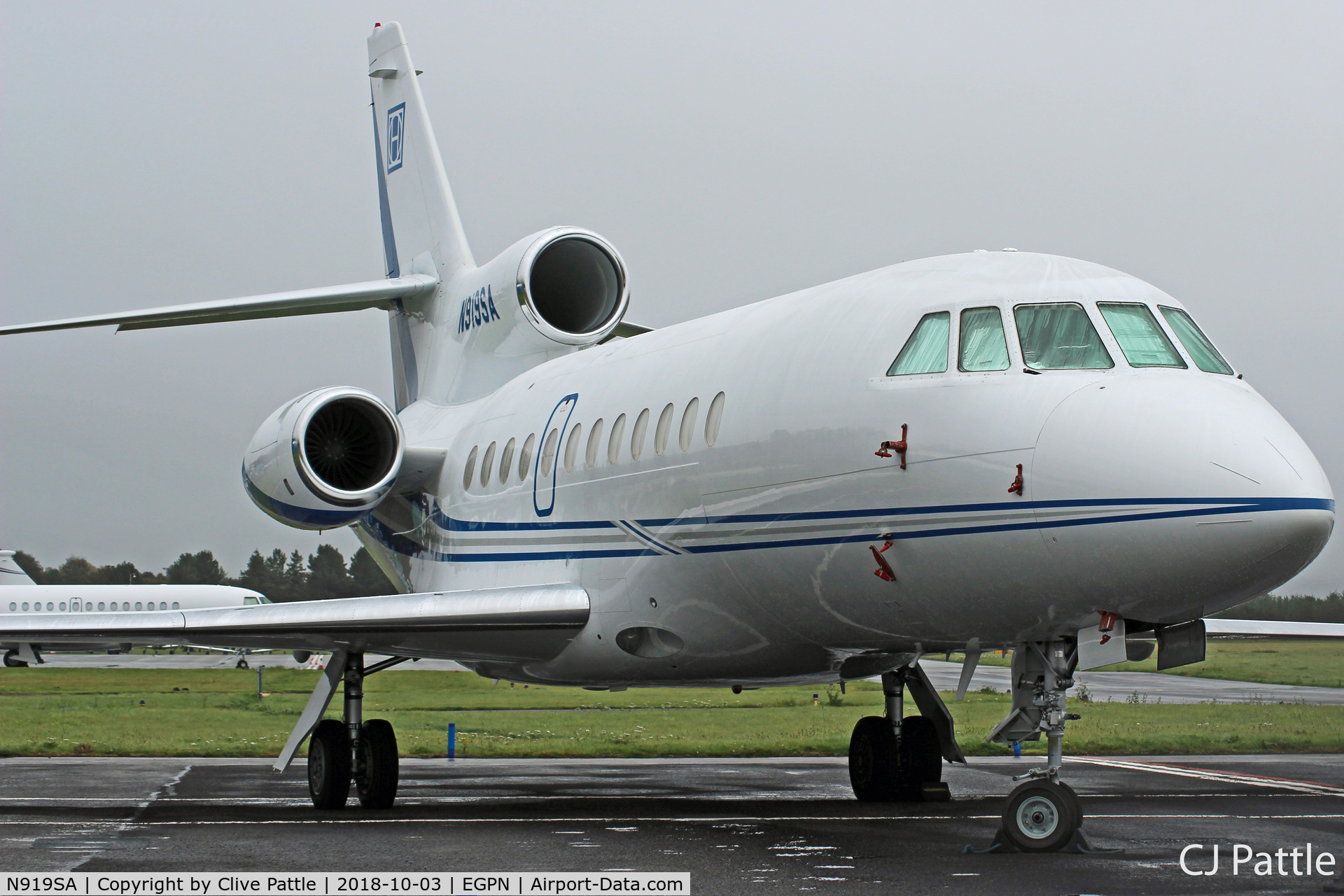 N919SA, 2003 Dassault Falcon 900EX C/N 124, Parked up at Dundee for the annual Dunhill Links Golf Championships at nearby St Andrews.