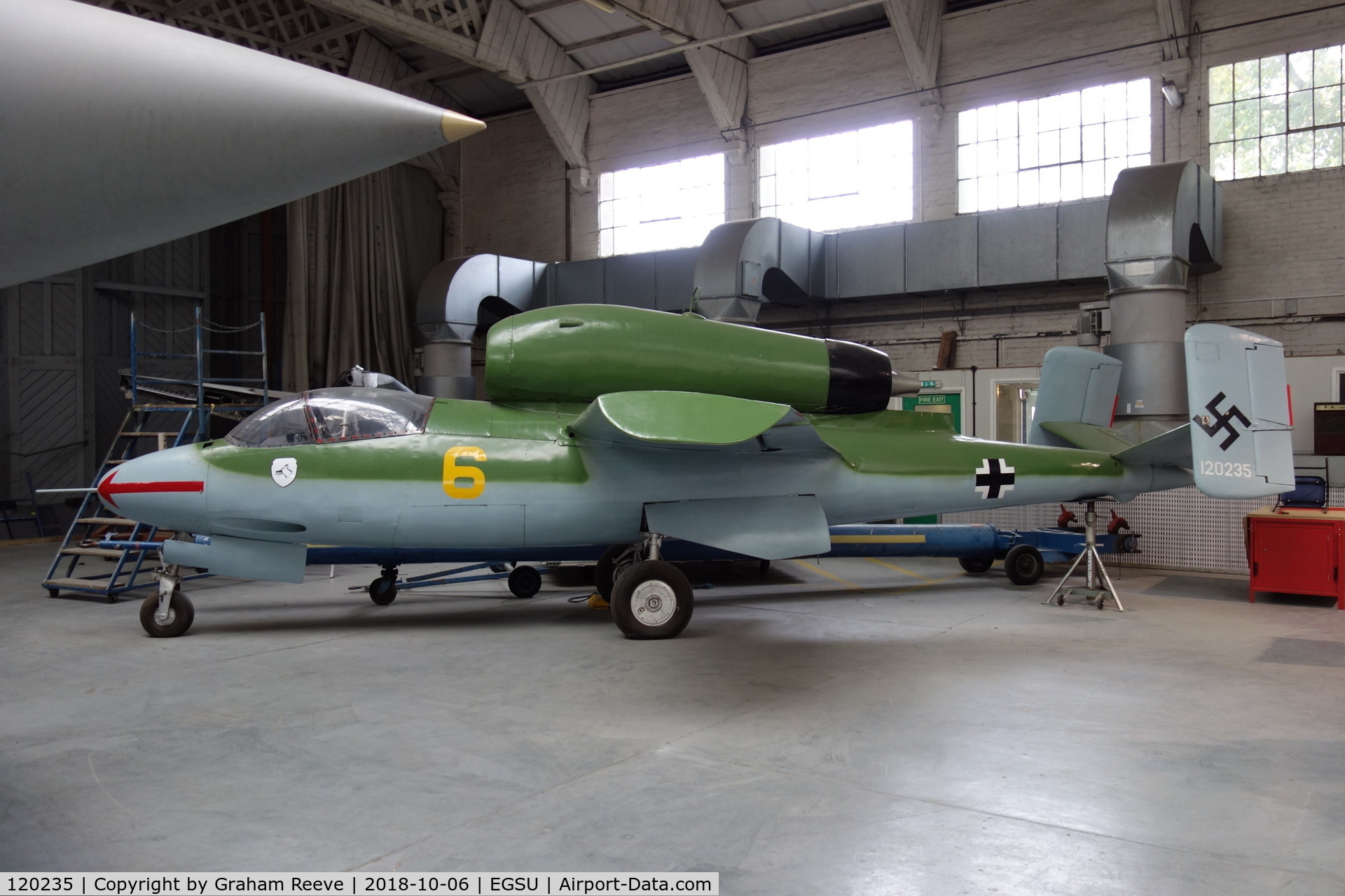 120235, Heinkel He-162A-1 Volksjager C/N 120235, On display at Duxford.