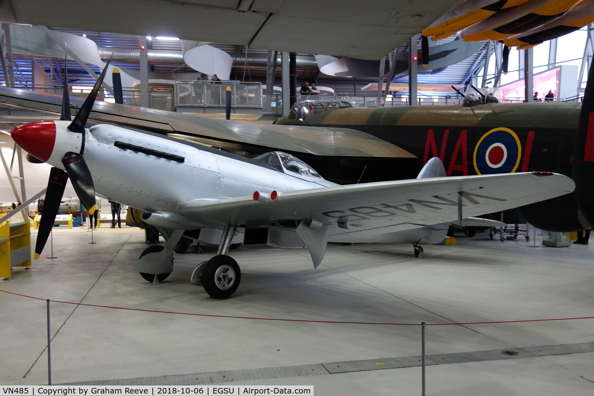 VN485, Supermarine 356 Spitfire F.24 C/N SMAF.21567, On display at Duxford.