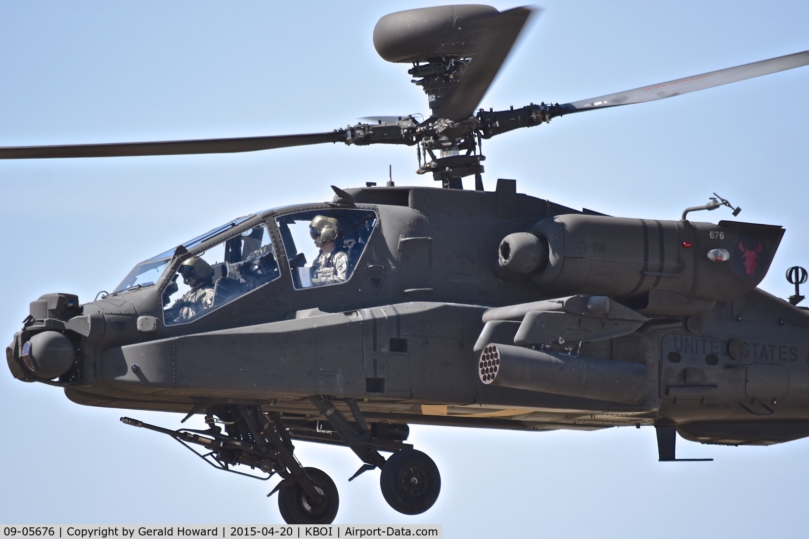 09-05676, 2009 Boeing AH-64D Longbow Apache C/N PVD676, Departing BOI. 1-183rd AVN BN, Idaho Army National Guard.
