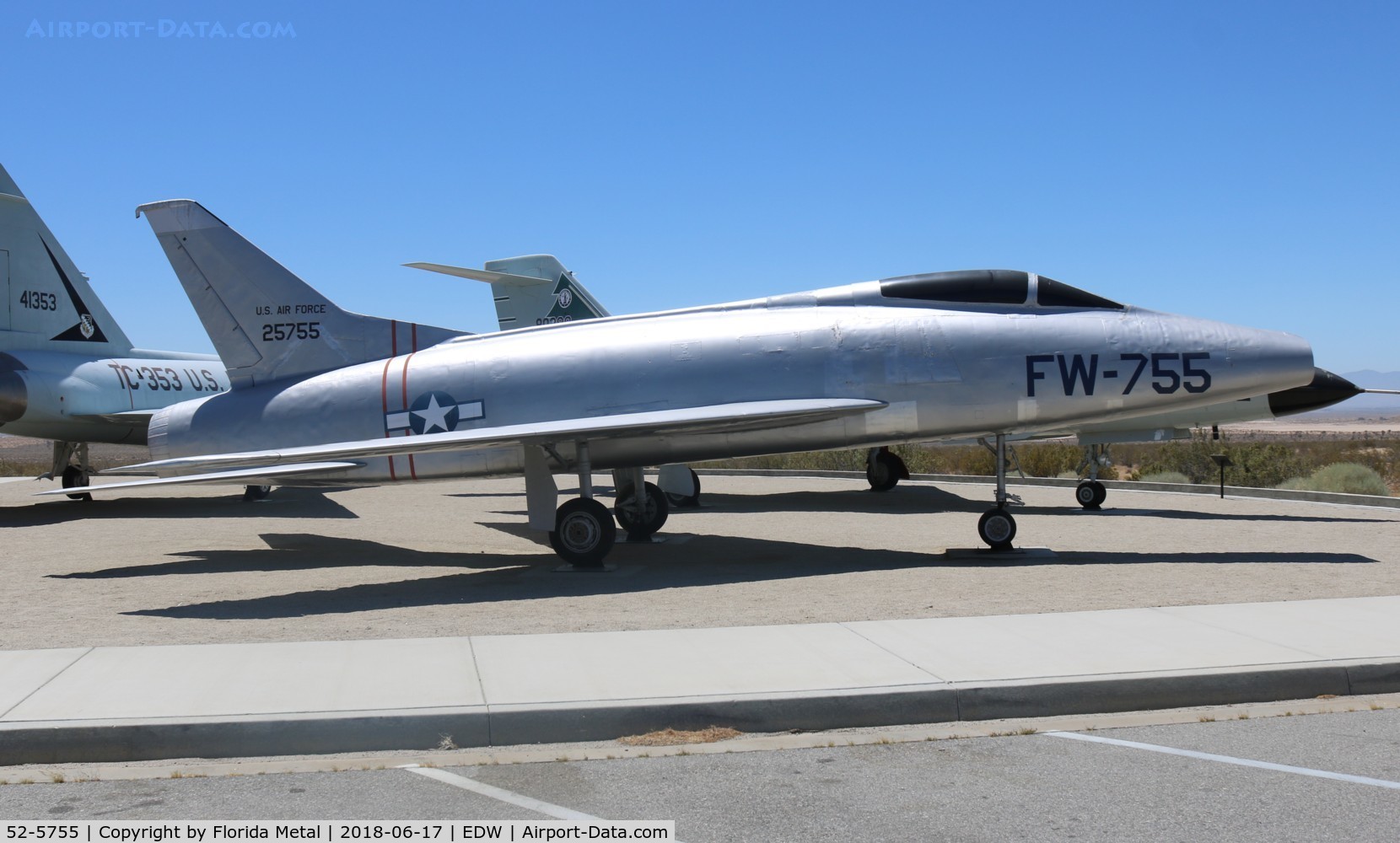 52-5755, North American YF-100A Super Sabre C/N 180-2, YF-100A