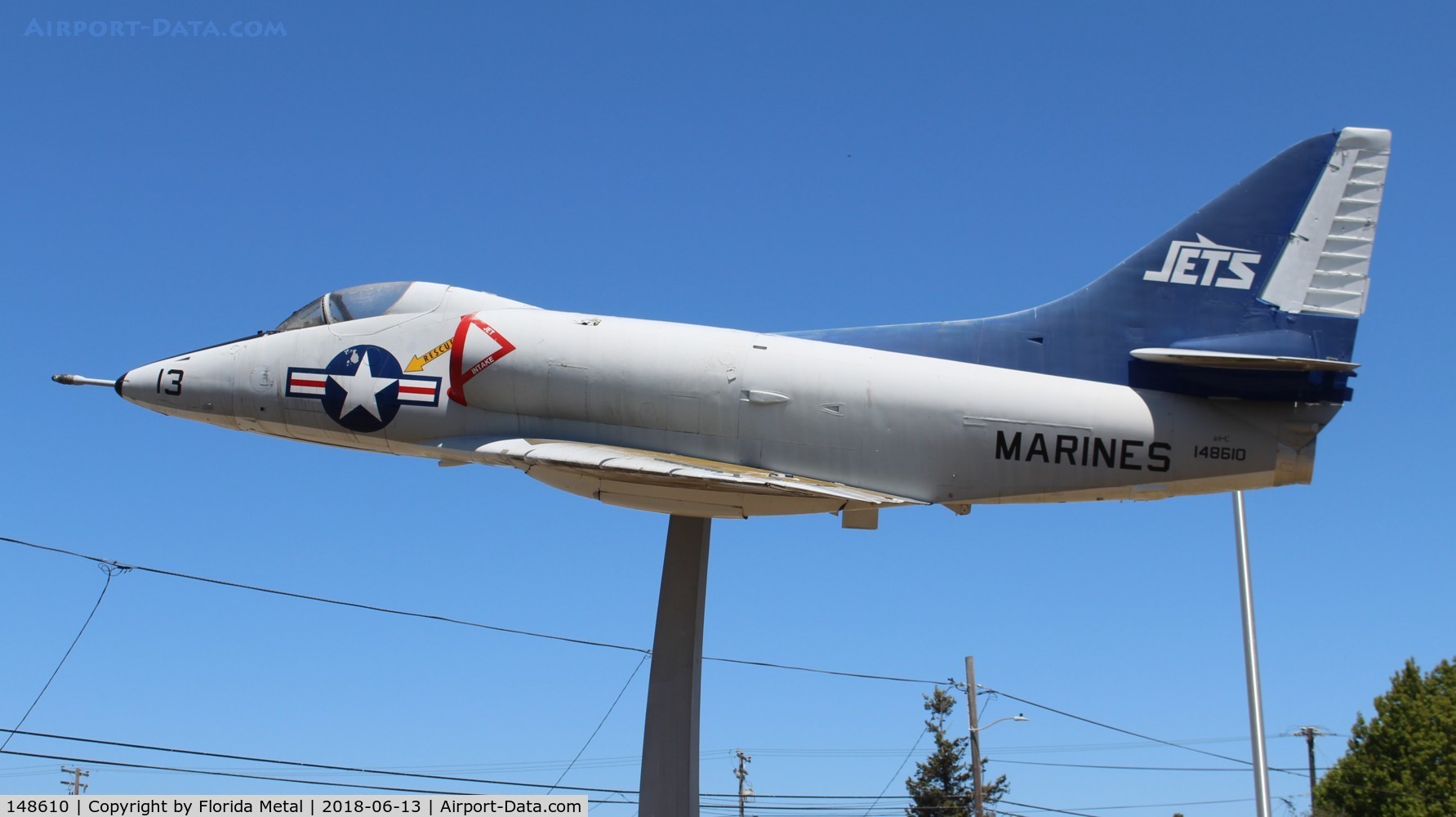 148610, Douglas A-4C Skyhawk C/N 12803, A-4C at Encinal Jr and Sr Highschool Alameda CA