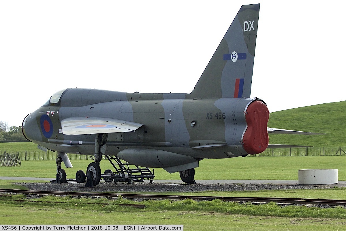XS456, 1965 English Electric Lightning T.5 C/N 95016, Preserved at Skegness Airfield