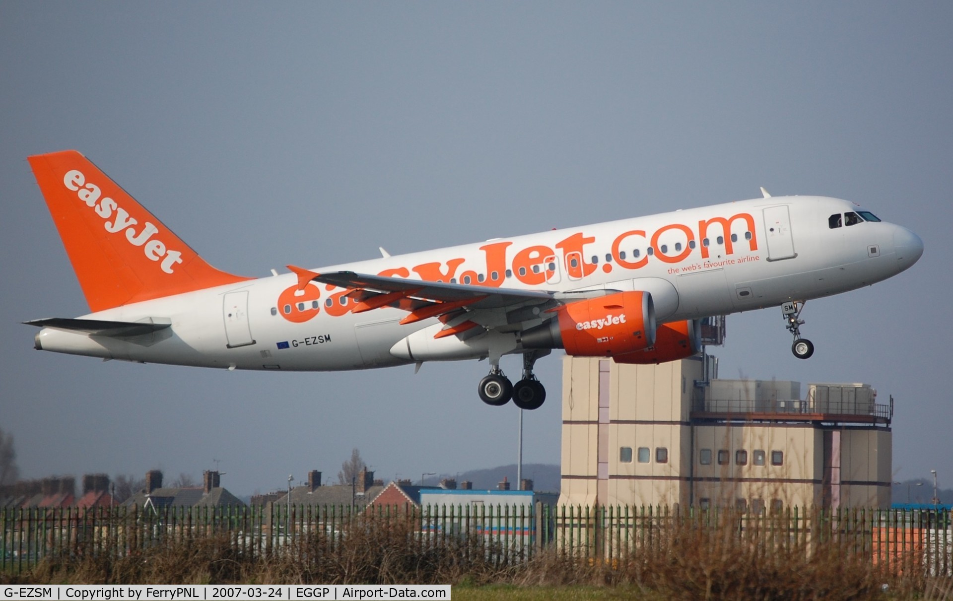 G-EZSM, 2003 Airbus A319-111 C/N 2062, Easyjet A319 taking-off from LPL