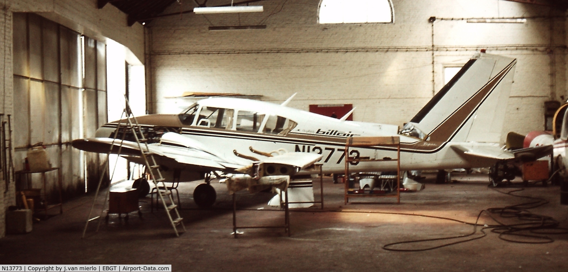 N13773, Piper PA-23-250 C/N 27-4424, Ghent, Belgium end '70s