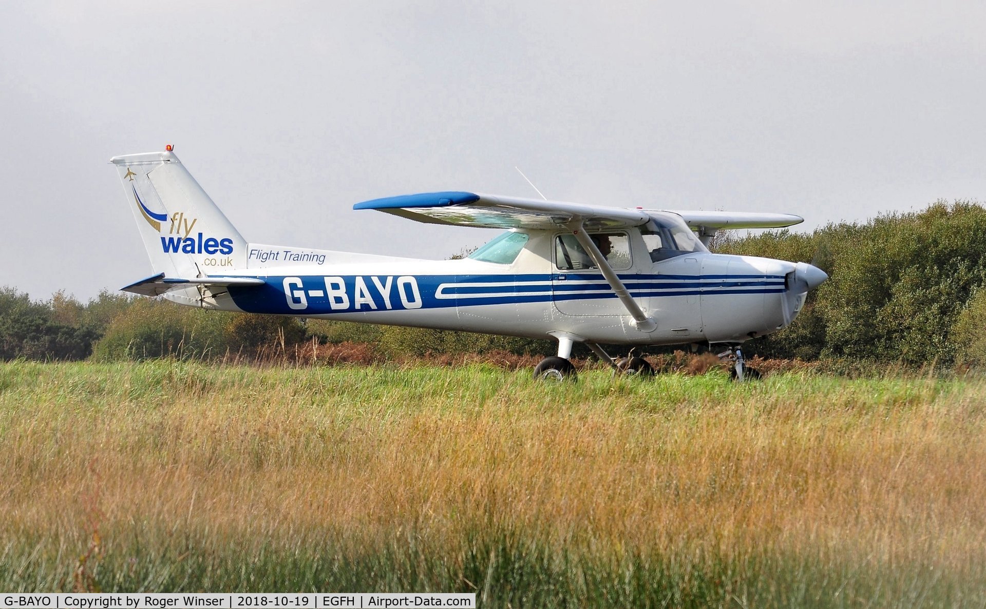 G-BAYO, 1973 Cessna 150L C/N 150-74435, Visiting Cessna F150L operated by FlyWales Flight Training.