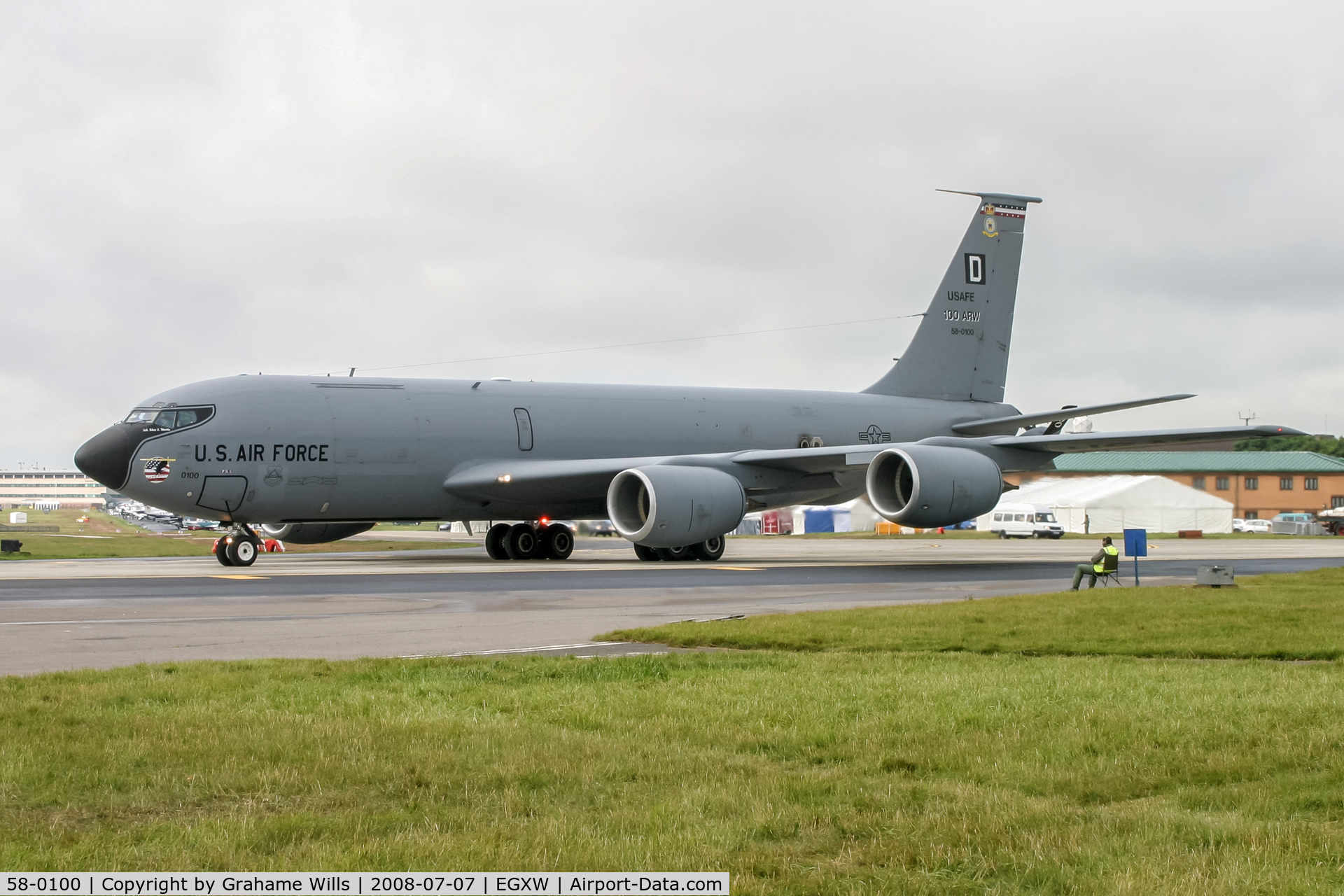 58-0100, 1958 Boeing KC-135R Stratotanker C/N 17845, Boeing KC-135R 58-0100 351 ARS 100 ARW USAF, Waddington 7/7/08