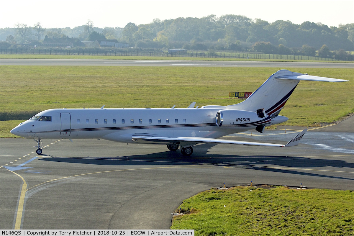 N146QS, 2014 Bombardier BD-700-1A10 Global 6000 C/N 9615, At London-Luton