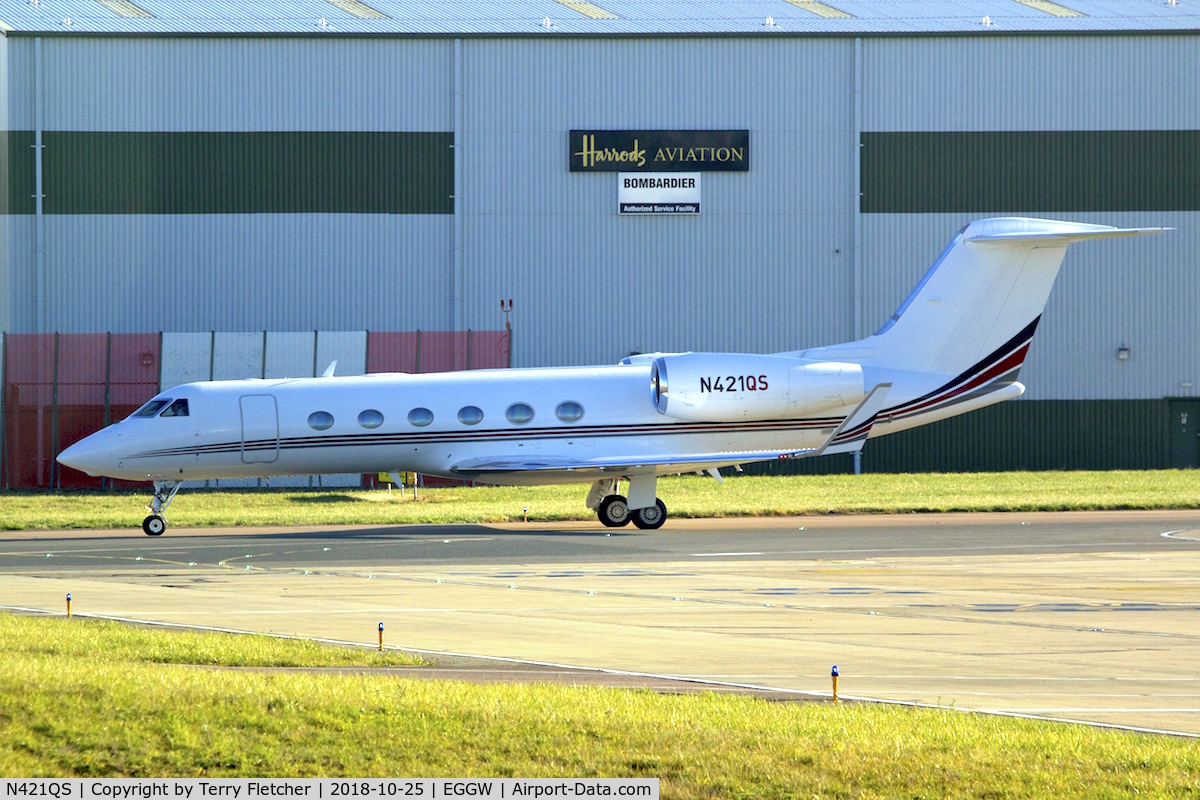 N421QS, 2008 Gulfstream Aerospace GIV-X (G450) C/N 4114, At London-Luton