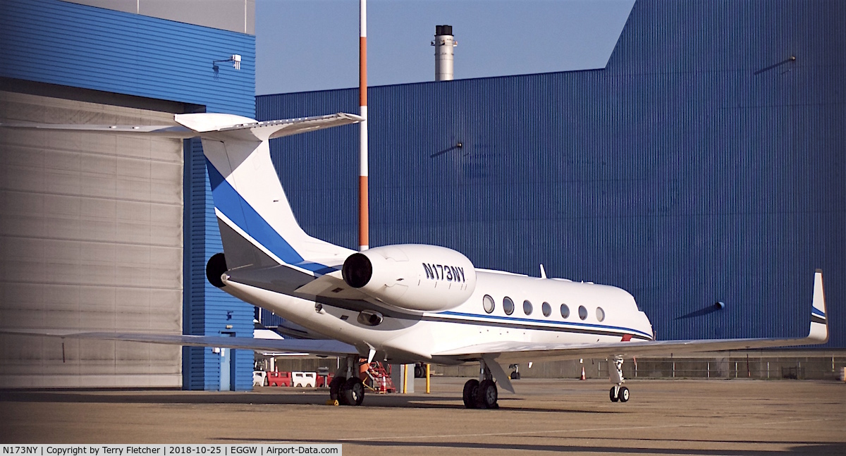 N173NY, 2007 Gulfstream Aerospace V-SP G550 C/N 5149, At London-Luton