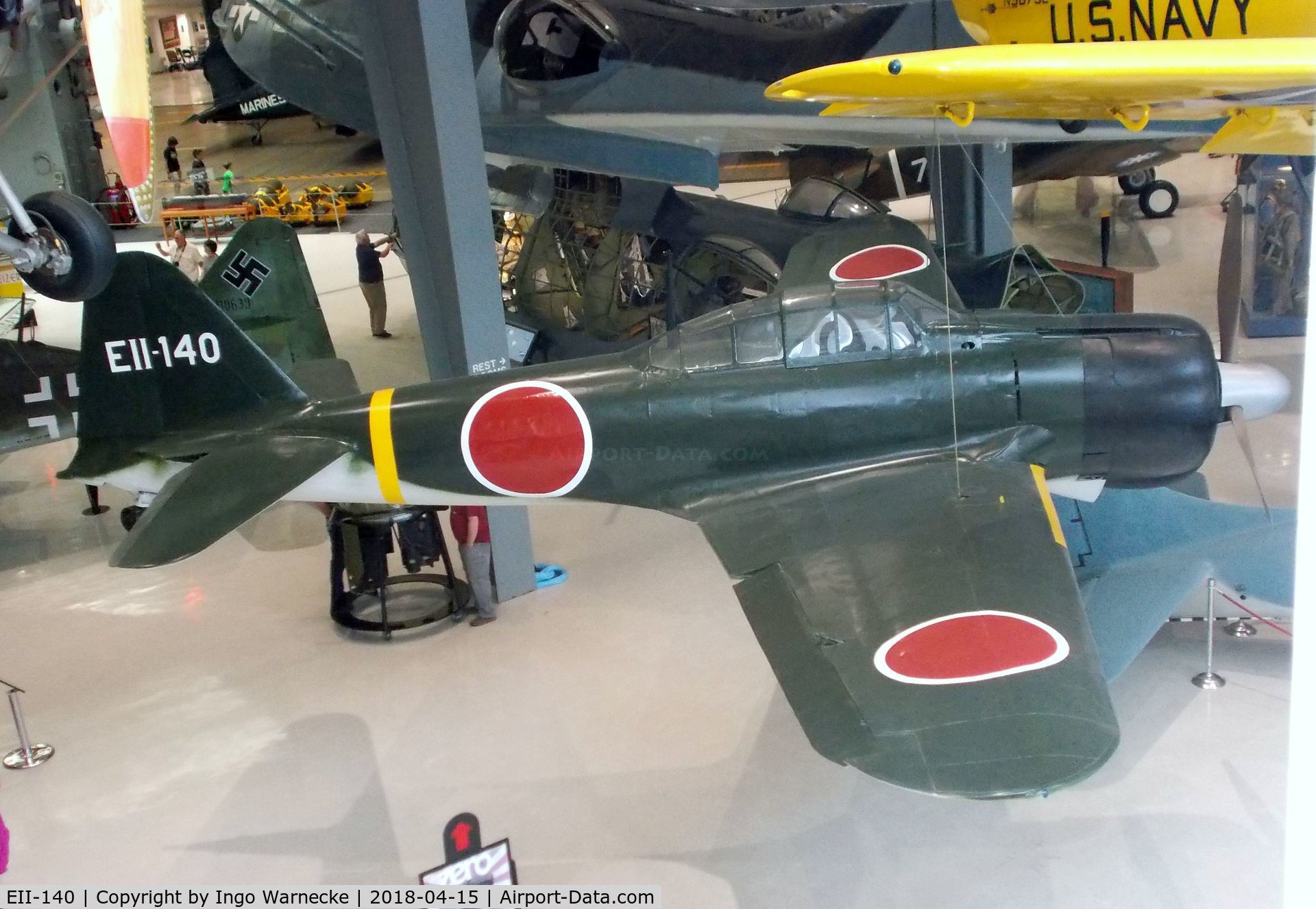 EII-140, 1942 Nakajima A6M2 Model 21 C/N 5450, Mitsubishi A6M2 ZERO at the NMNA, Pensacola FL