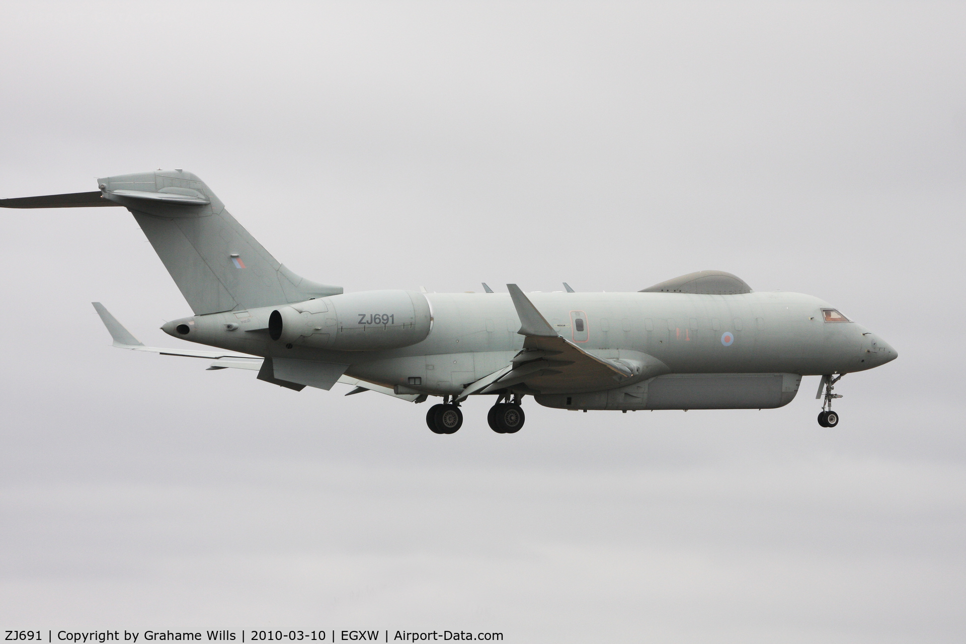 ZJ691, 2002 Bombardier BD-700-1A10 Sentinel R1 C/N 9123, Bombardier Sentinel R1 ZJ691 5 Sqd RAF, Waddington 10/3/10