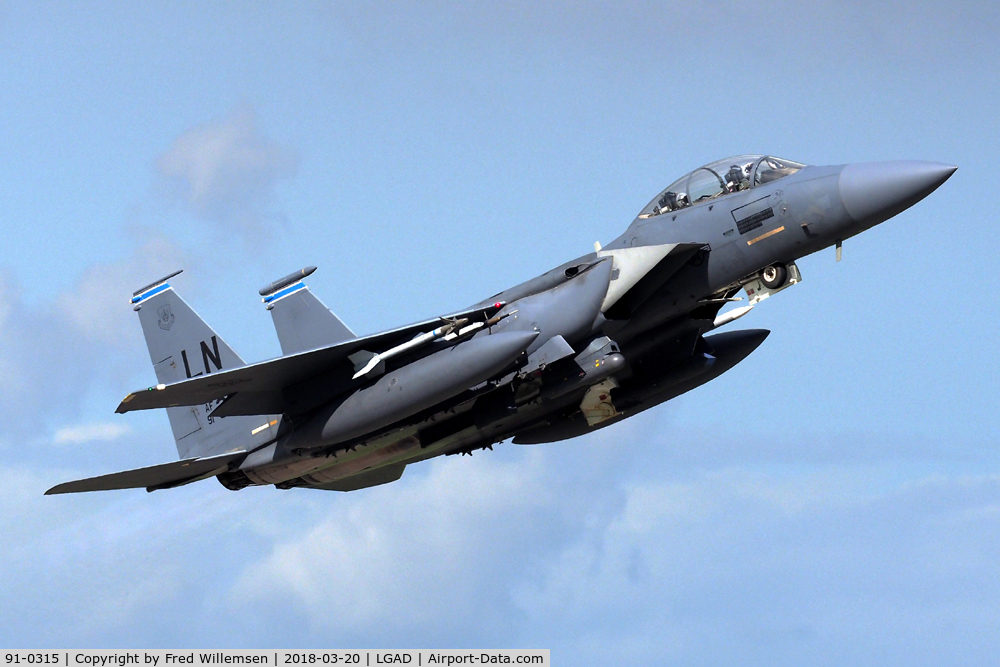91-0315, 1991 McDonnell Douglas F-15E Strike Eagle C/N 1222/E180, 