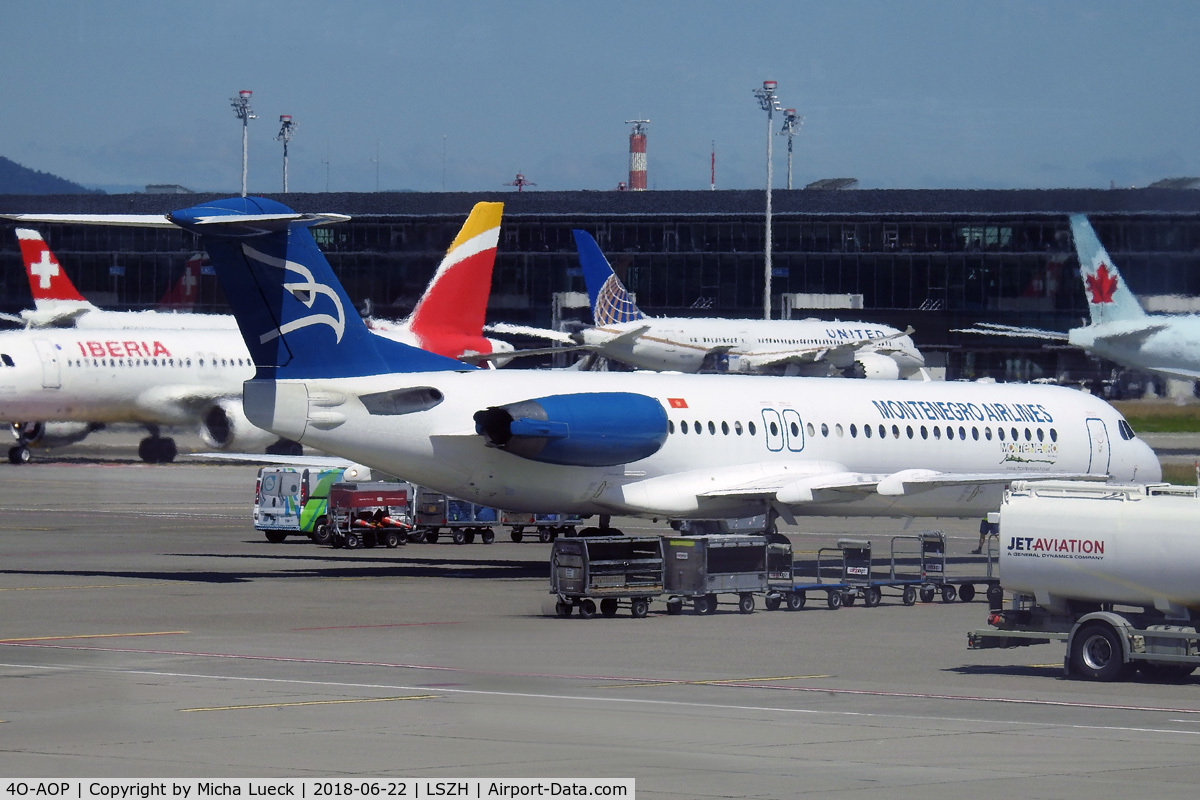 4O-AOP, 1991 Fokker 100 (F-28-0100) C/N 11332, At Zurich