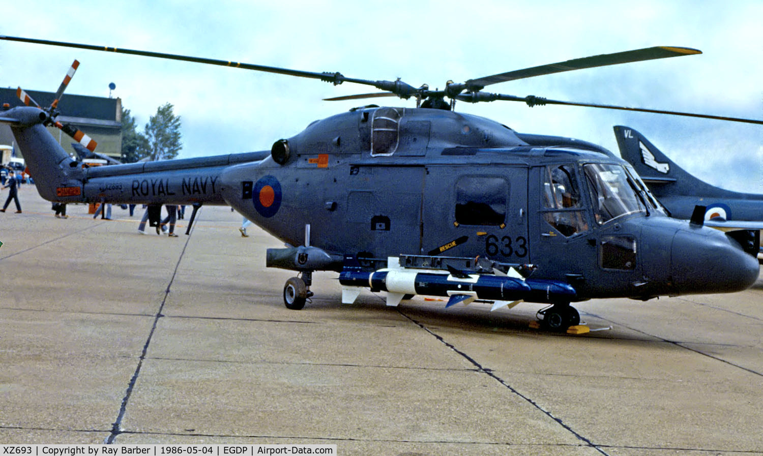 XZ693, Westland Lynx HAS.3S C/N 122, XZ693   Westland Lynx HAS.2 [122] (Royal Navy) RNAS Portland~G 04/05/1986