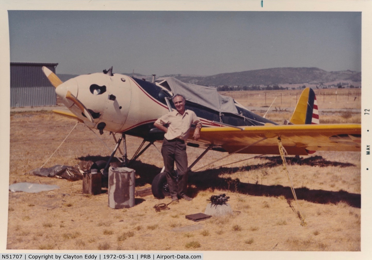 N51707, 1942 Ryan Aeronautical ST3KR C/N 1788, Paso Robles Airport California 5-72.