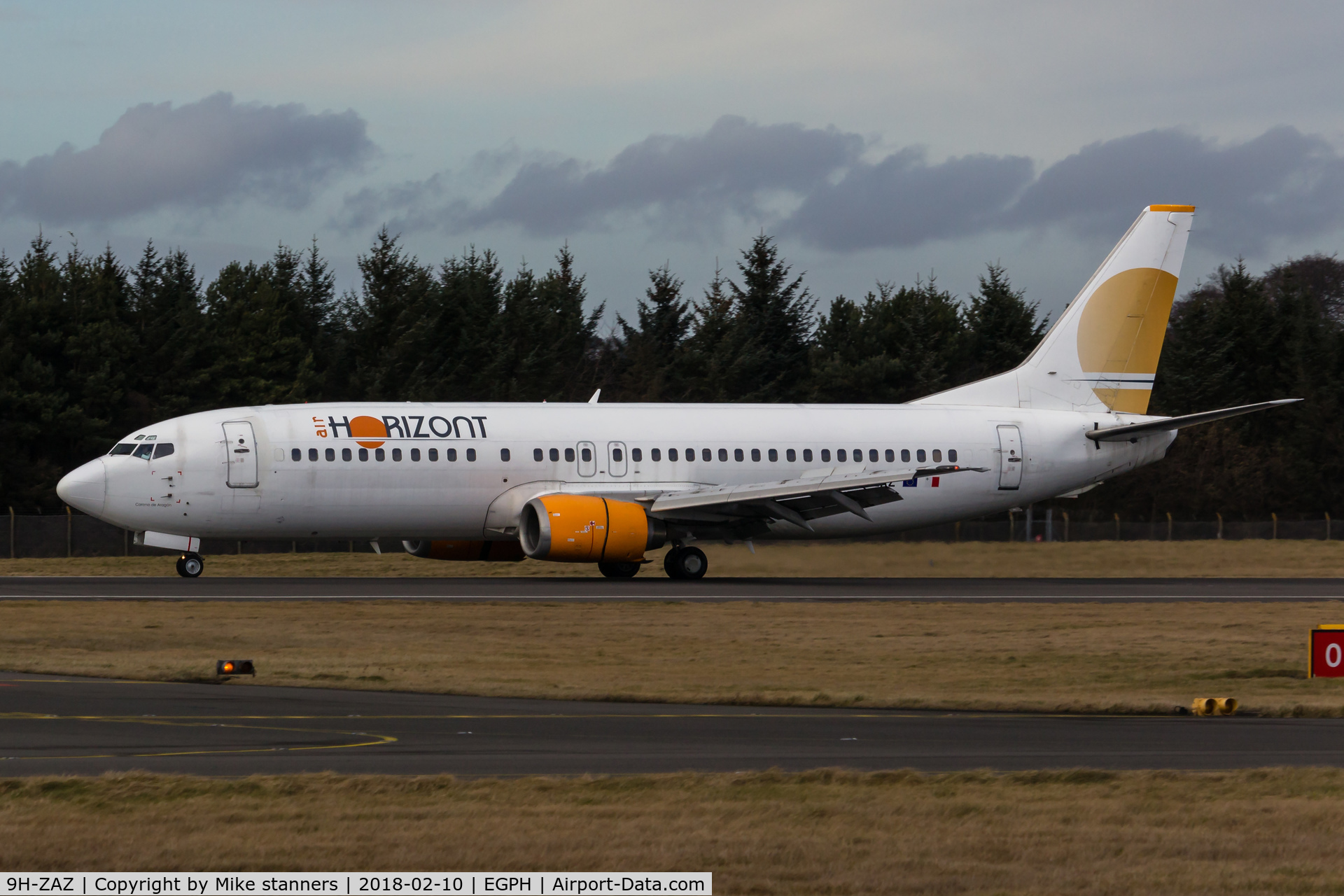 9H-ZAZ, 1991 Boeing 737-436 C/N 25349, Air Horizont Boeing 737- 436 landing runway 24 on a rugby charter flight from MRS,EDI 10.2.18