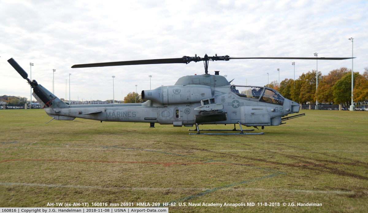 160816, Bell AH-1W Super Cobra C/N 26931, At U.S. Naval Academy.