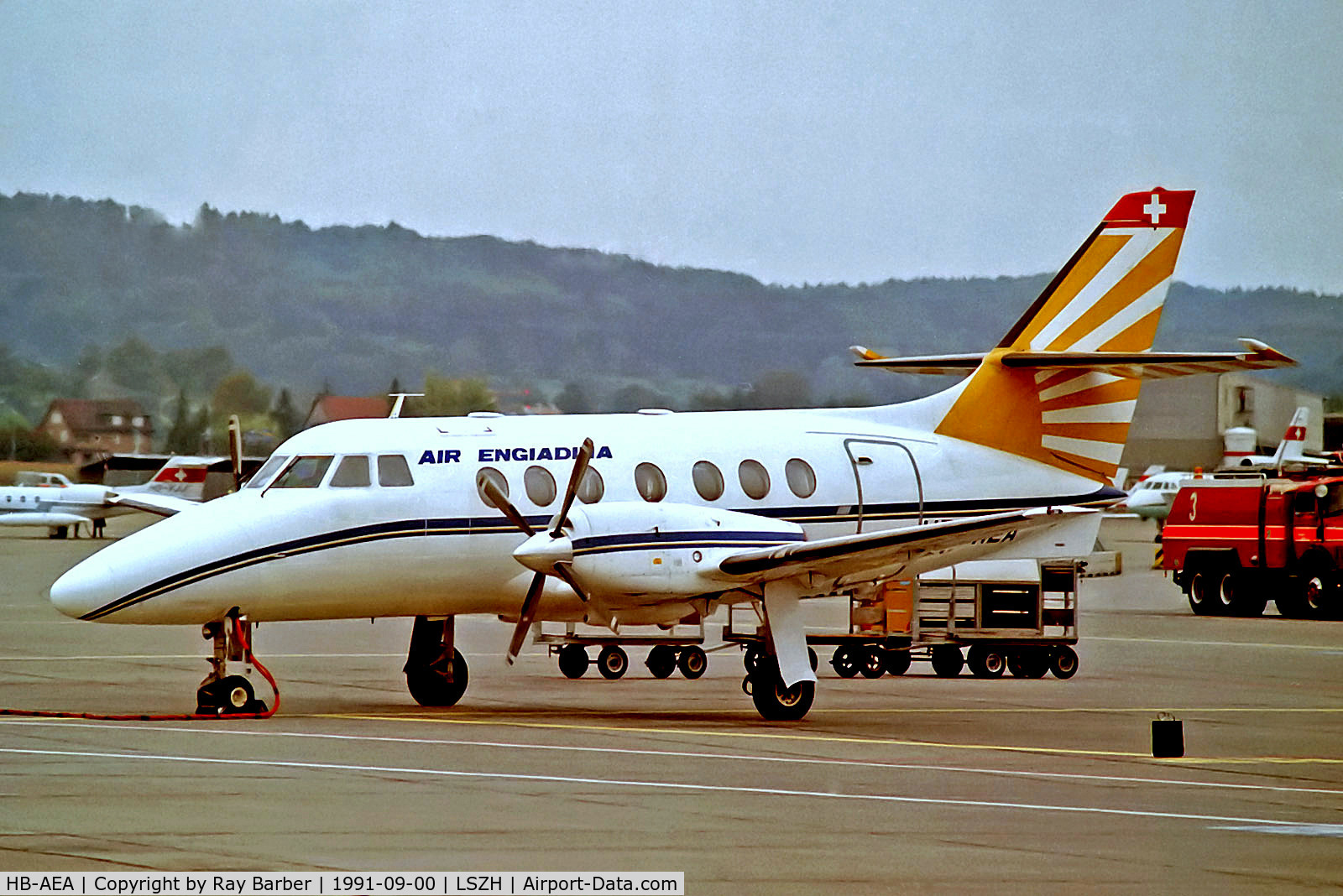 HB-AEA, 1983 British Aerospace BAe-3102 Jetstream 31 C/N 612, HB-AEA   BAe Jetstream 3102 [612] (Air Engiadina) Zurich~HB @ 09/1991