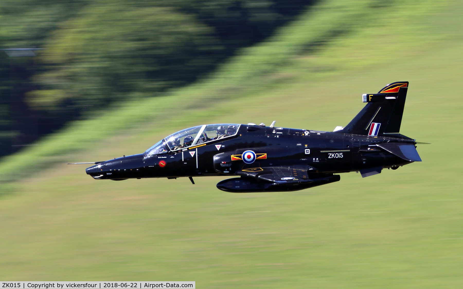 ZK015, 2008 British Aerospace Hawk T2 C/N RT006/1244, LFA8. Derwent Valley, Cumbria.