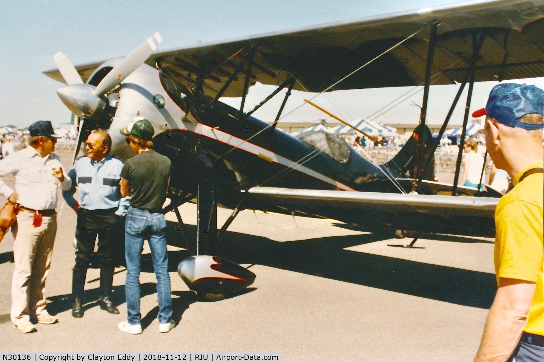 N30136, 1980 Waco UPF-7 C/N 5533, Rancho Marietta Airshow California 1988.