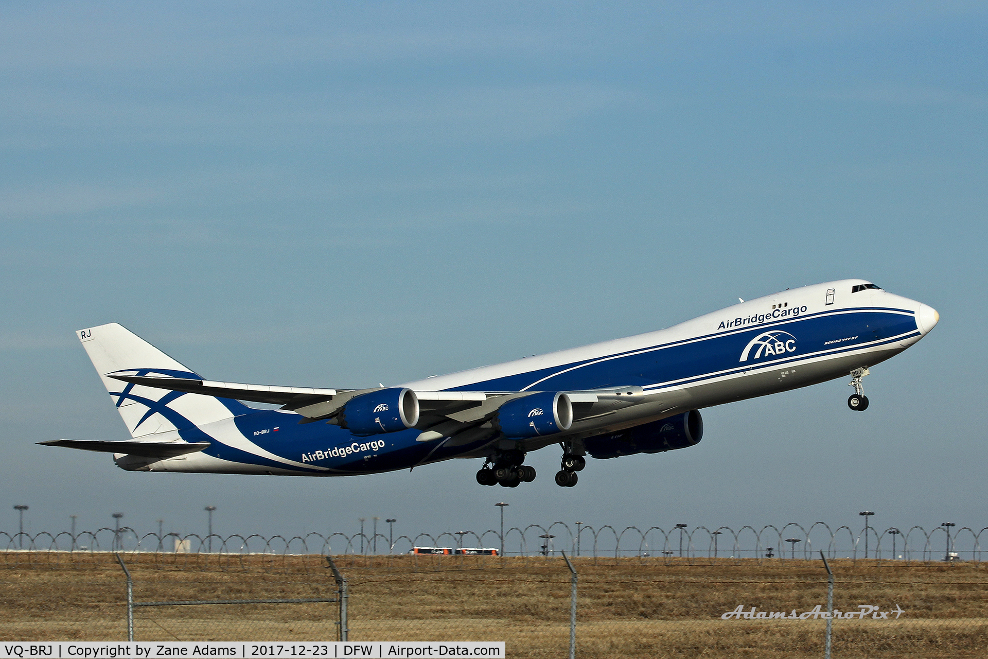 VQ-BRJ, 2013 Boeing 747-8HVF C/N 37670, Departing DFW Airport