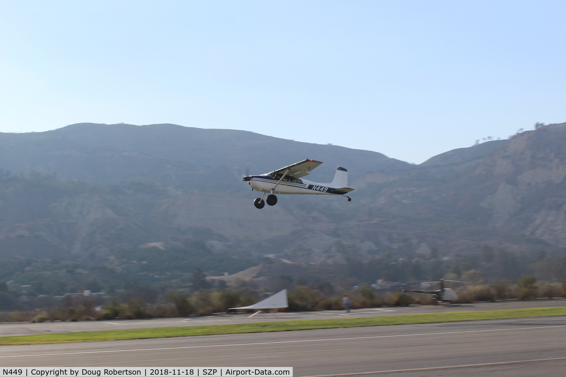 N449, 1969 Cessna 180H Skywagon C/N 18052100, 1969 Cessna 180H SKYWAGON, Continental O-470-A 225 Hp, takeoff climb Rwy 04