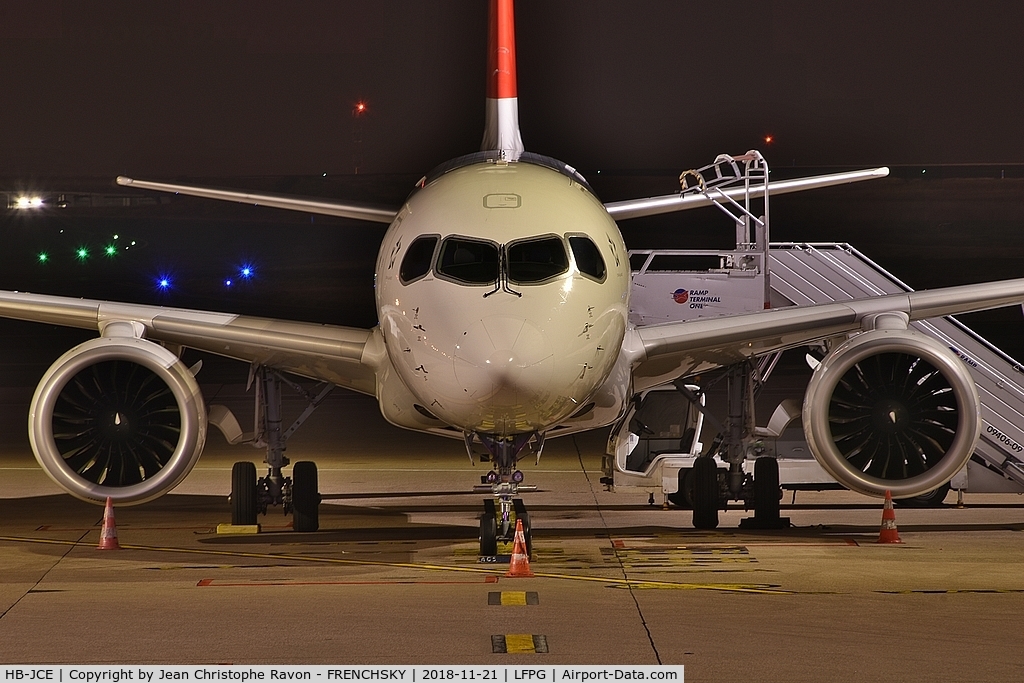 HB-JCE, 2017 Bombardier CSeries CS300 (BD-500-1A11) C/N 55014, SWISS at CDG Terminal 1