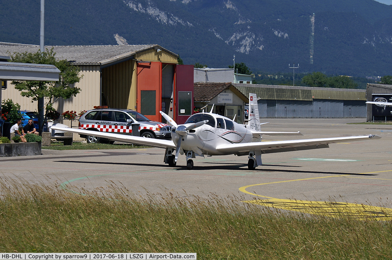 HB-DHL, 1988 Mooney M20J 201 C/N 24-1685, Parked at Grenchen.