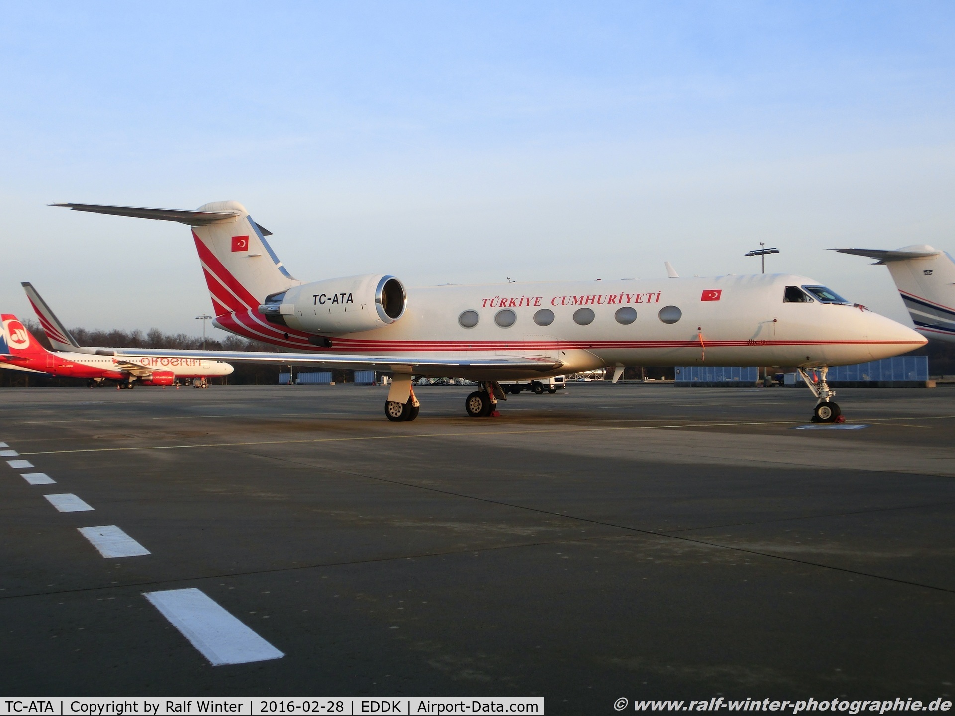 TC-ATA, 2011 Gulfstream Aerospace GV-SP (G550) C/N 5346, Gulfstream Aerospace GV-SP G550 - TRK Overnment of Turkey - 5346 - TC-ATA - 28.02.2016 - CGN