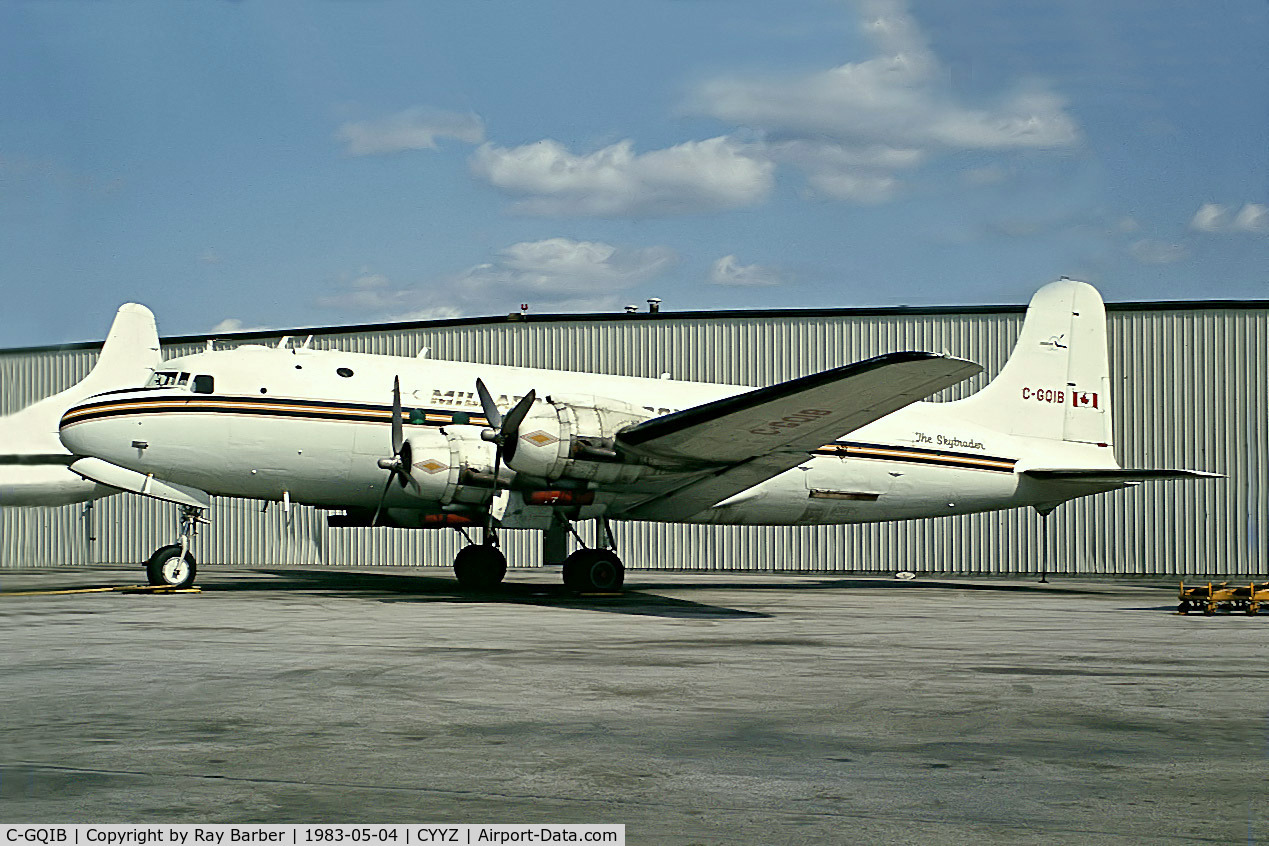 C-GQIB, 1945 Douglas C-54E Skymaster (DC-4A) C/N DO316, C-GQIB   Douglas C-54R-15-DO Skymaster [27370] (Millardair) Toronto Int'l-Malton~C 04/05/1983