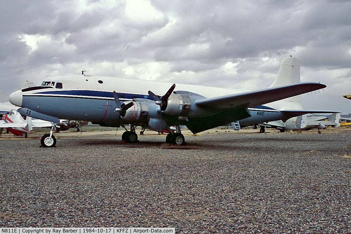 N811E, Douglas C-54G Skymaster C/N 36080, N811E   Douglas C-54G-15-DO Skymaster [36080] (James R Blumenthal) Mesa-Falcon Field~N 17/10/1984