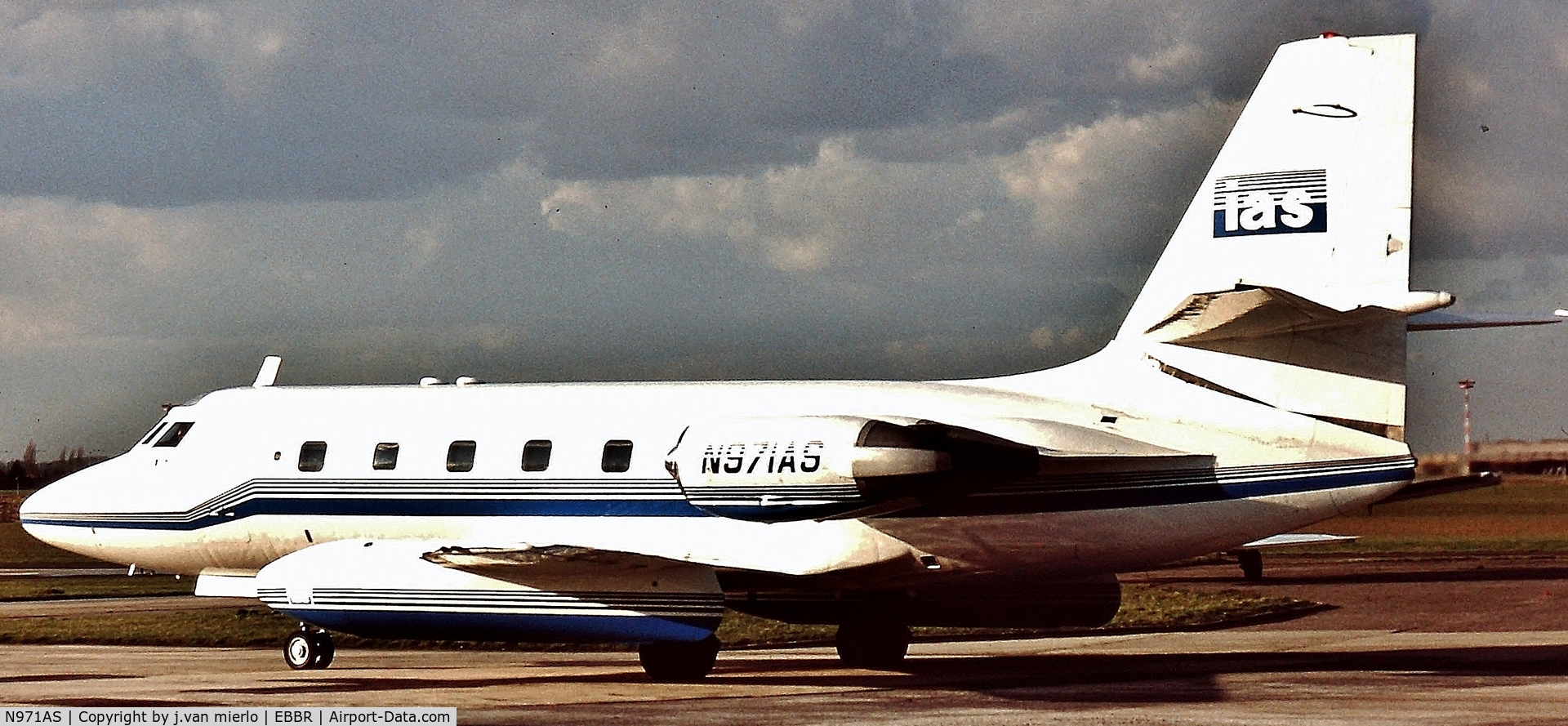 N971AS, 1961 Lockheed L-1329 Jetstar 731 C/N 5007, Brussels '90s