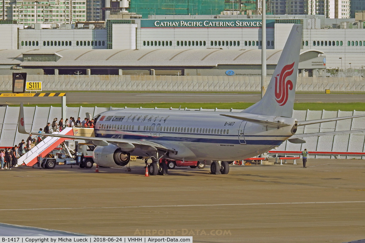 B-1417, 2017 Boeing 737-89L C/N 43424, At Hong Kong