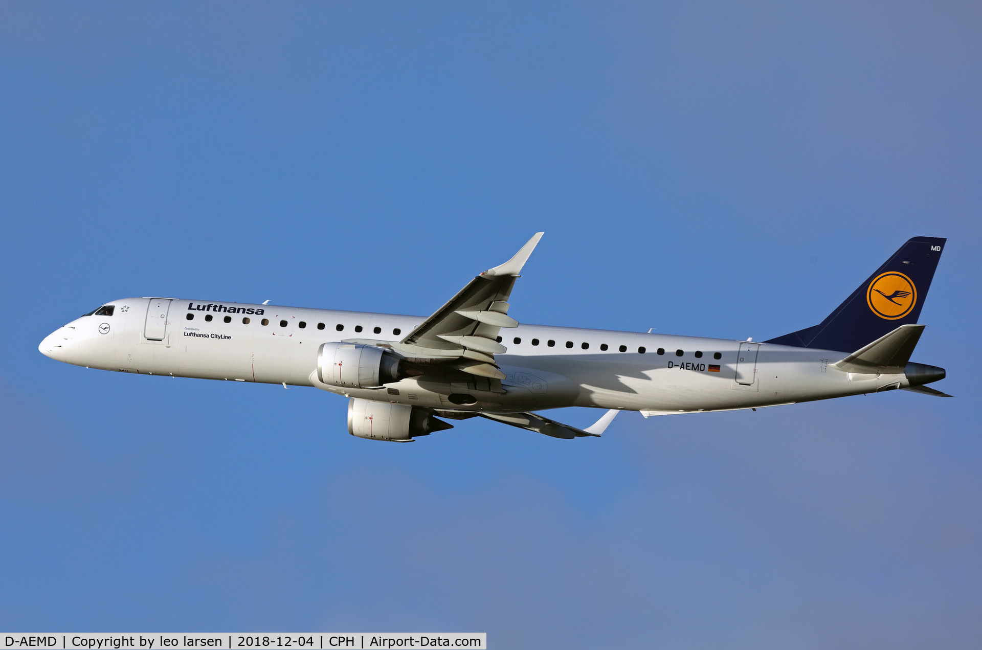 D-AEMD, 2009 Embraer 195LR (ERJ-190-200LR) C/N 19000305, Copenhagen 4.12.2018