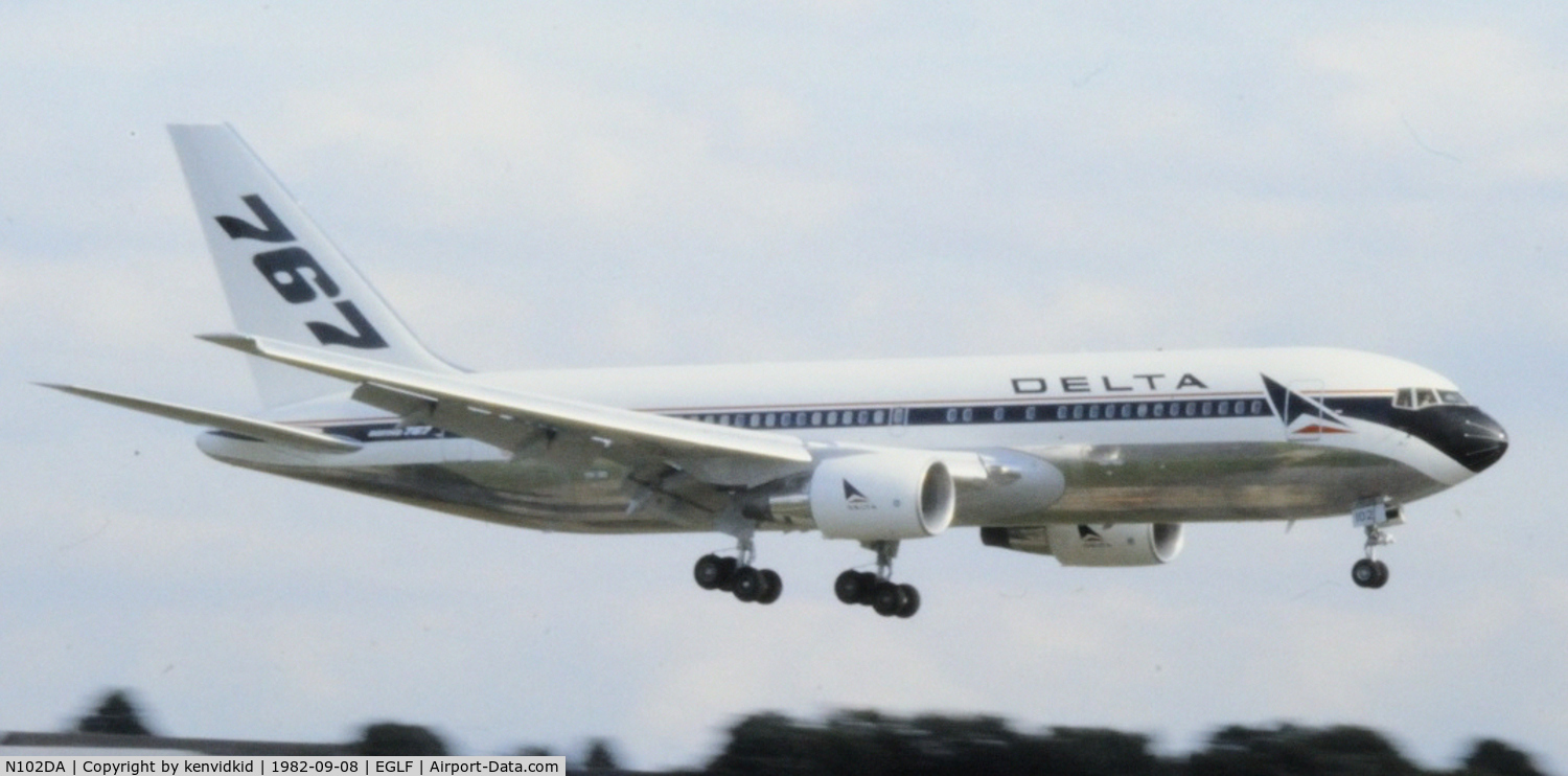N102DA, 1982 Boeing 767-232 C/N 22214, The first appearance of the 767 in the UK.