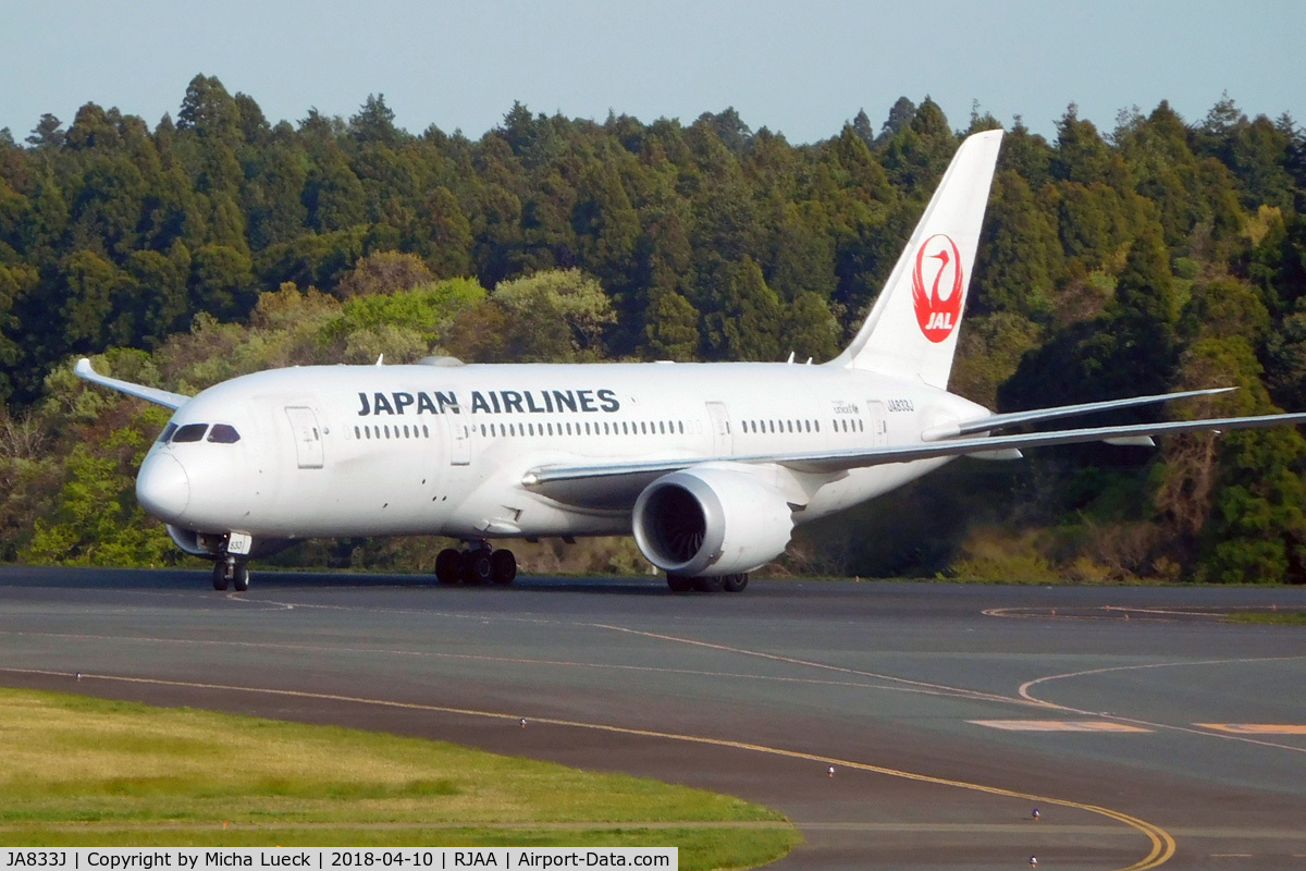 JA833J, 2013 Boeing 787-8 Dreamliner C/N 34846, At Narita