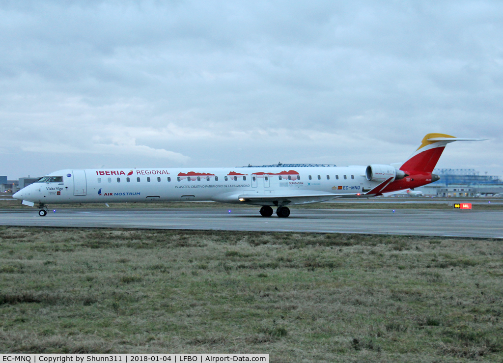 EC-MNQ, 2016 Bombardier CRJ-1000ER NG (CL-600-2E25) C/N 19051, Taxiing to the Terminal with special titles...