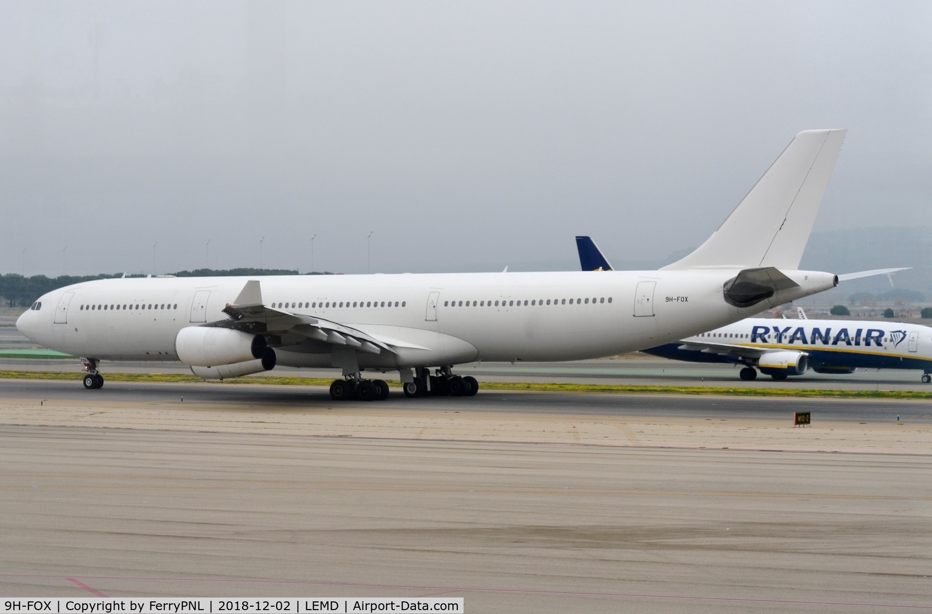 9H-FOX, 1997 Airbus A340-313 C/N 185, Hi Fly A343 taxying for departure.