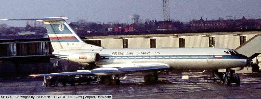 SP-LGC, 1969 Tupolev Tu-134 C/N 9350804, Copenhagen 9.1.1972