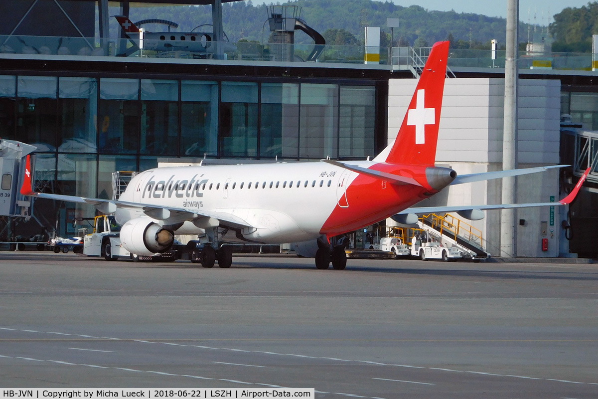 HB-JVN, 2009 Embraer 190LR (ERJ-190-100LR) C/N 19000285, At Zurich