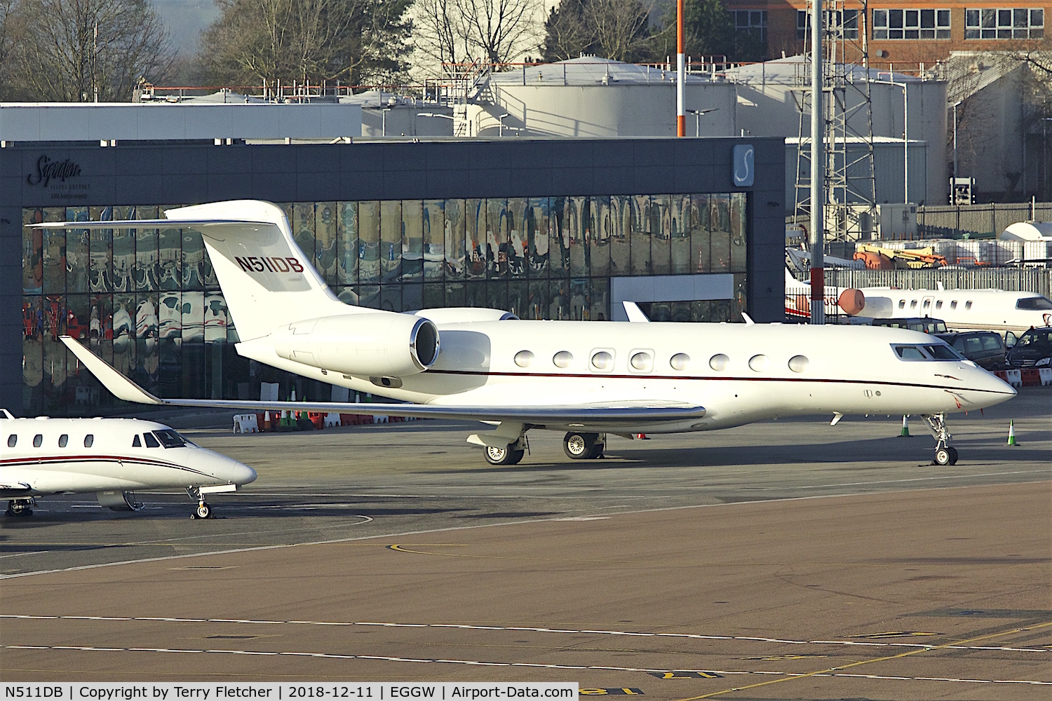 N511DB, 2013 Gulfstream Aerospace G650 (G-VI) C/N 6058, At Luton