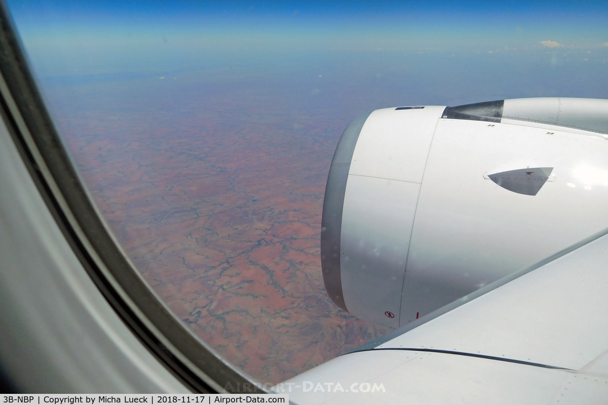3B-NBP, 2017 Airbus A350-941 C/N 145, Crossing Madagascar - looks like Australia's Outback... (MRU-JNB)