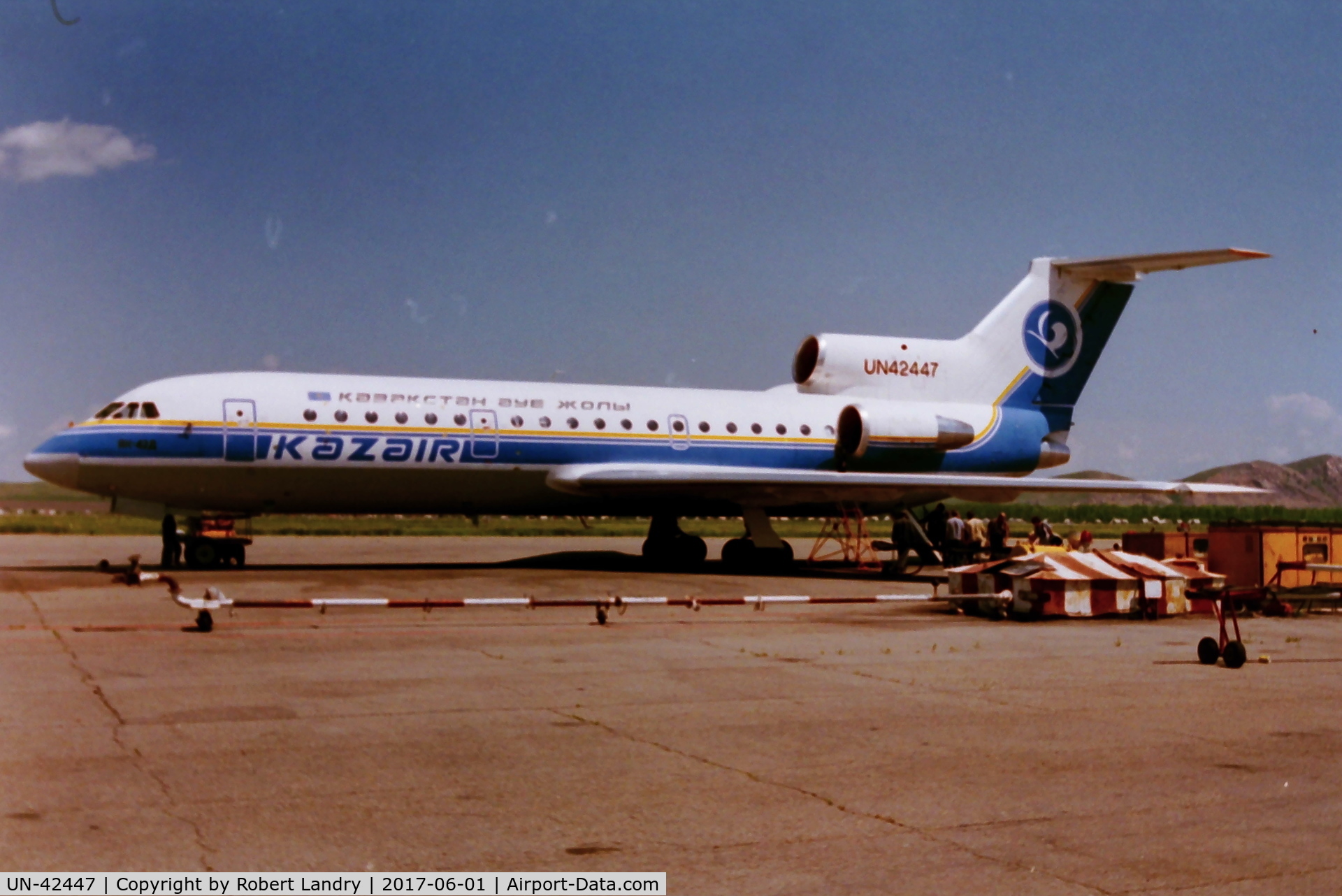 UN-42447, 1993 Yakovlev Yak-42D C/N 4520424309017, Ust-Kamenogorsk or Oskemen, sometime in 1996