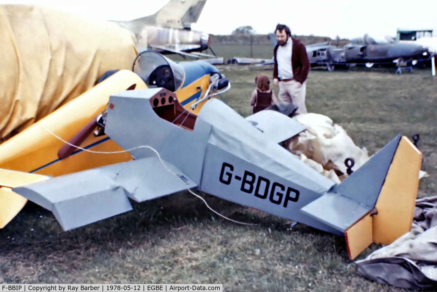 F-BBIP, Gardan GY-30 Super Cab C/N 2, F-BBIP   (G-BDGP) Gardan GY-30 Supercab [2] (Midland Air Museum) Coventry~G 12/05/1978. From a slide. A rare image seen here on rebuild with registration of G-BDGP this was not taken up and later became G-BHLZ.  This was not part of the museums inventory