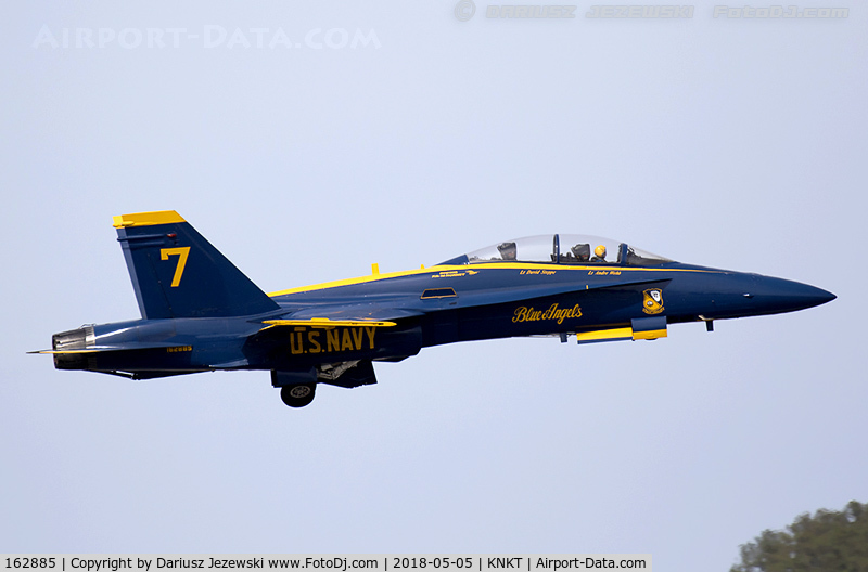 162885, McDonnell Douglas F/A-18B Hornet C/N 434/B076, F/A-18B Hornet 162885  from Blue Angels Demo Team  NAS Pensacola, FL