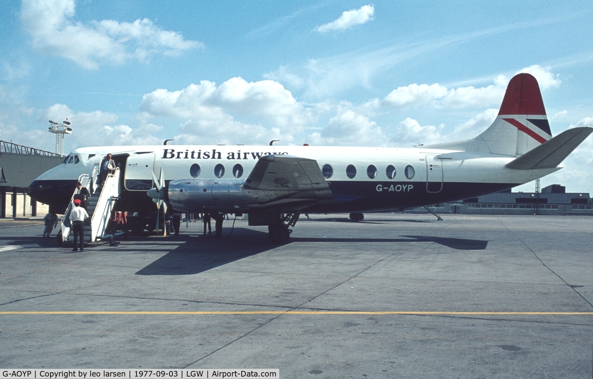 G-AOYP, 1958 Vickers Viscount 806 C/N 265, London Gatwick 3.9.1977